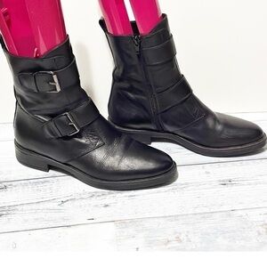 Emanuele Crasto Double Buckle Moto Boots
Black Italian Leather Women's 8 /39
